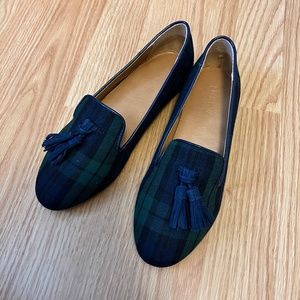 J. Crew Plaid Tartan Tassel Slip On Loafers